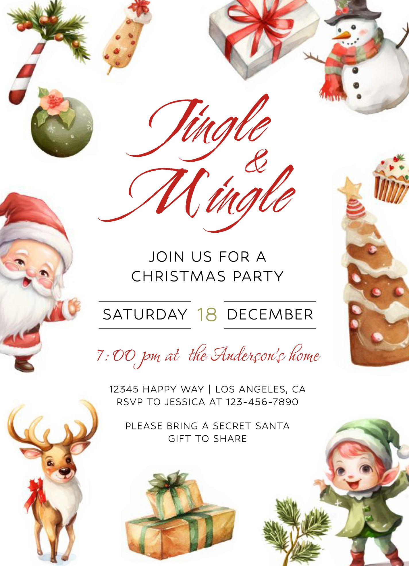 christmas invitation free google docs template - gdoc.io